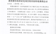 临夏现代职业学院关2023年度甘肃省职业教育教学改革研究项目校内初审结果的公示